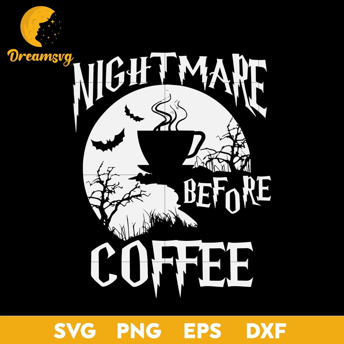Cute Nightmare Before Coffee Halloween svg, Halloween svg, png, dxf, eps digital file.