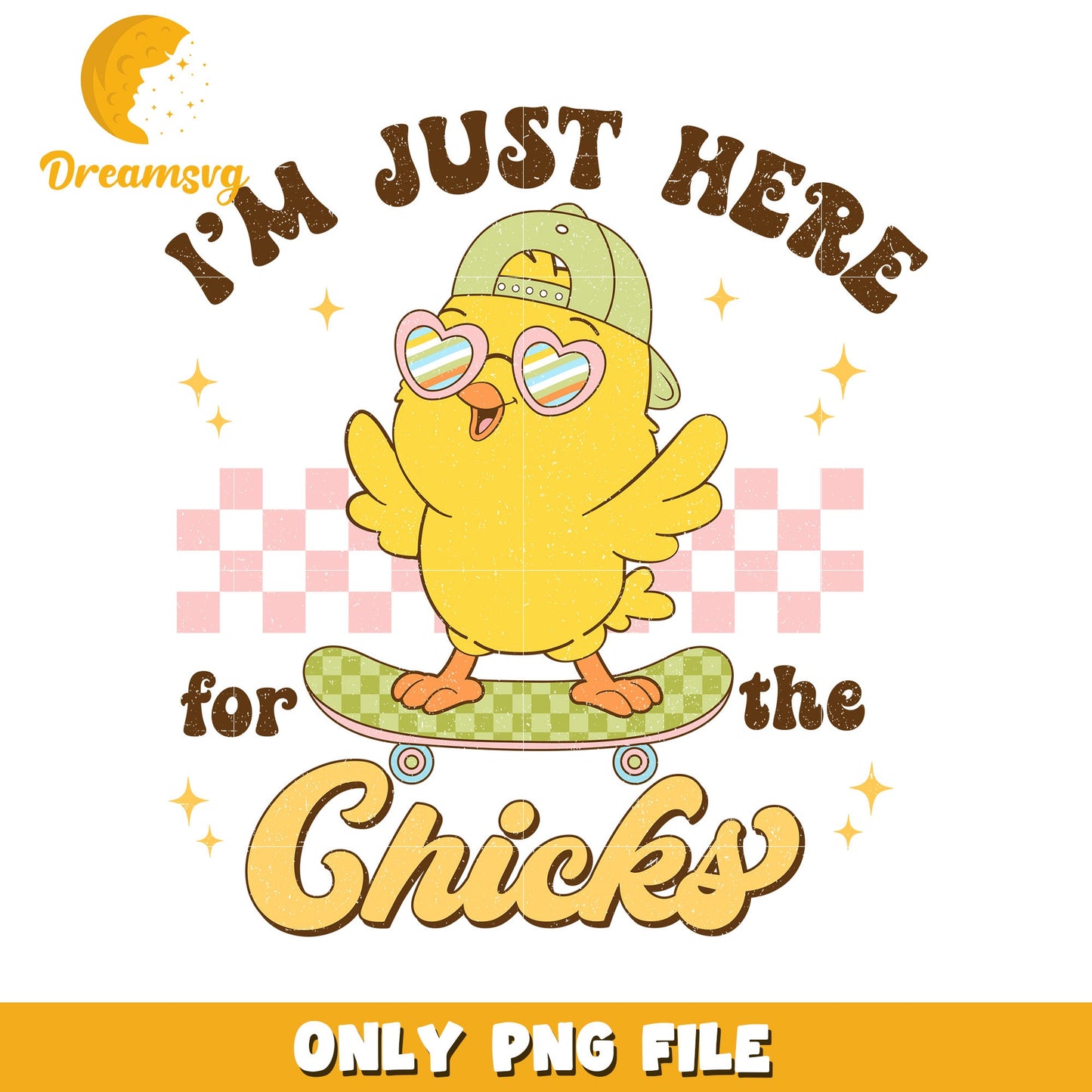 Cute Skateboarding Chick Design for Fun Apparel PNG