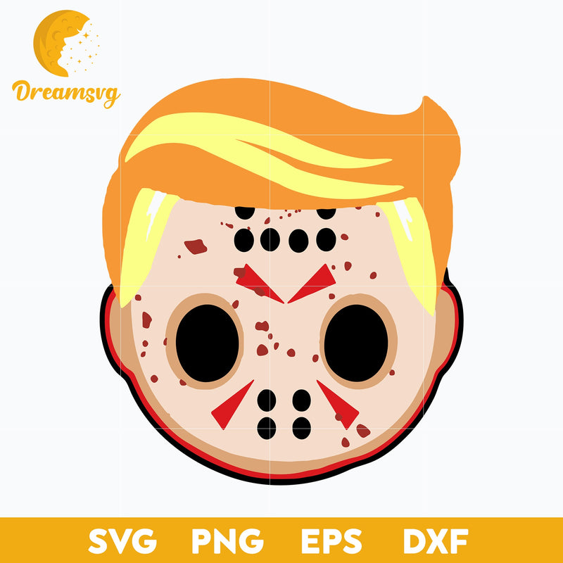 Cute Trump In Horror Mask svg, Halloween svg, png, dxf, eps digital file.