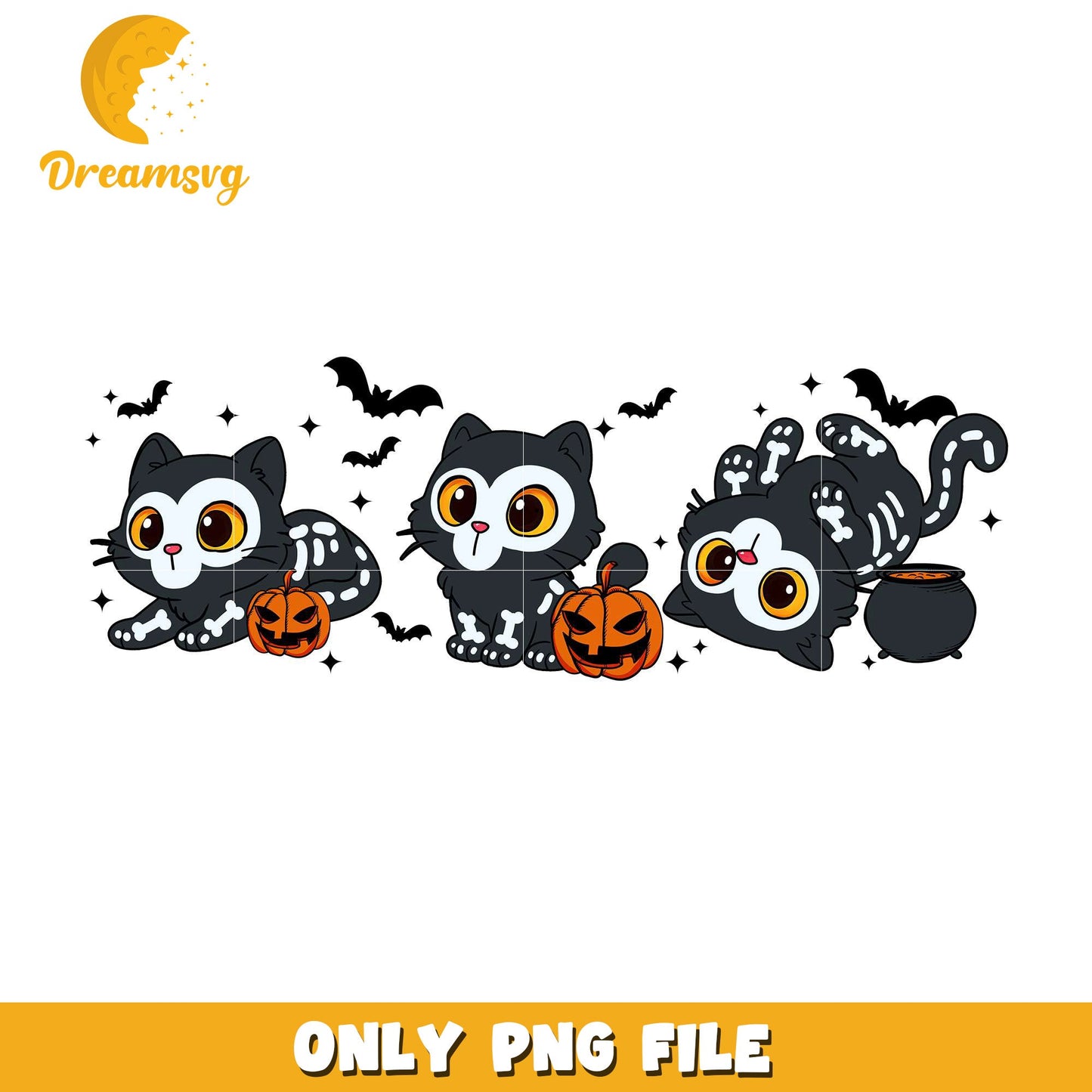 Cute black cat skeleton png, halloween games png, halloween cookies png