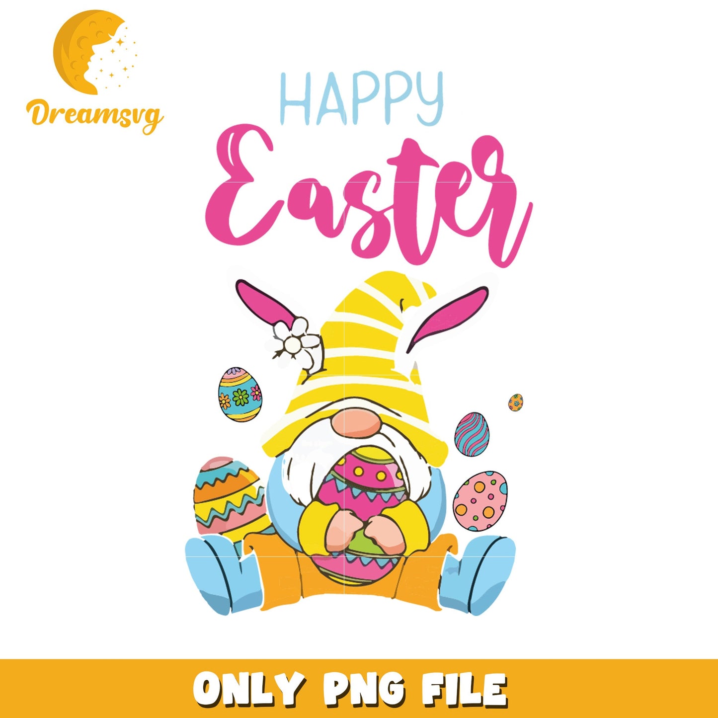 Cute bunny gnome happy easter png, happy easter png, bunny png