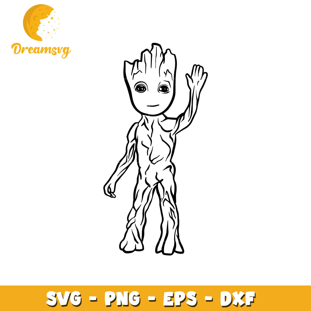 Cute cartoon tree character SVG design for crafting use