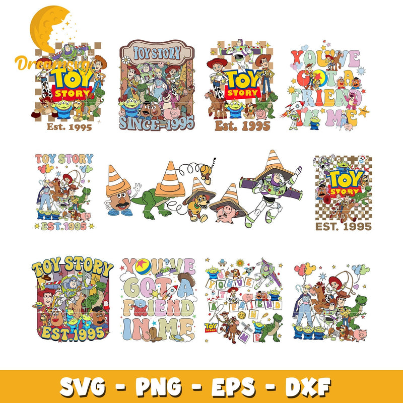 Toy story est 1995 design bundle svg, disney toy story svg