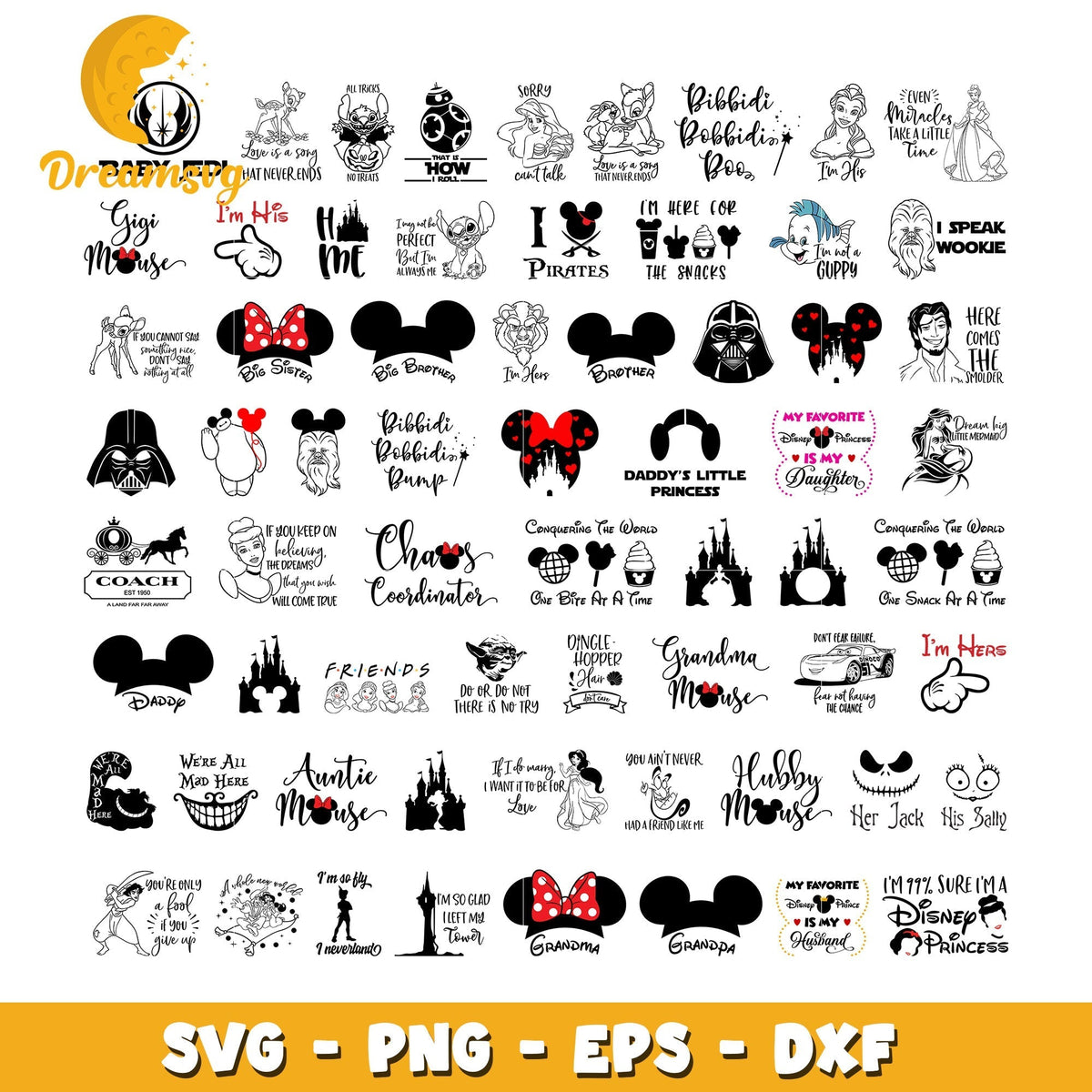 Mickey minnie mouse ears design bundle svg, star wars mickey ears svg