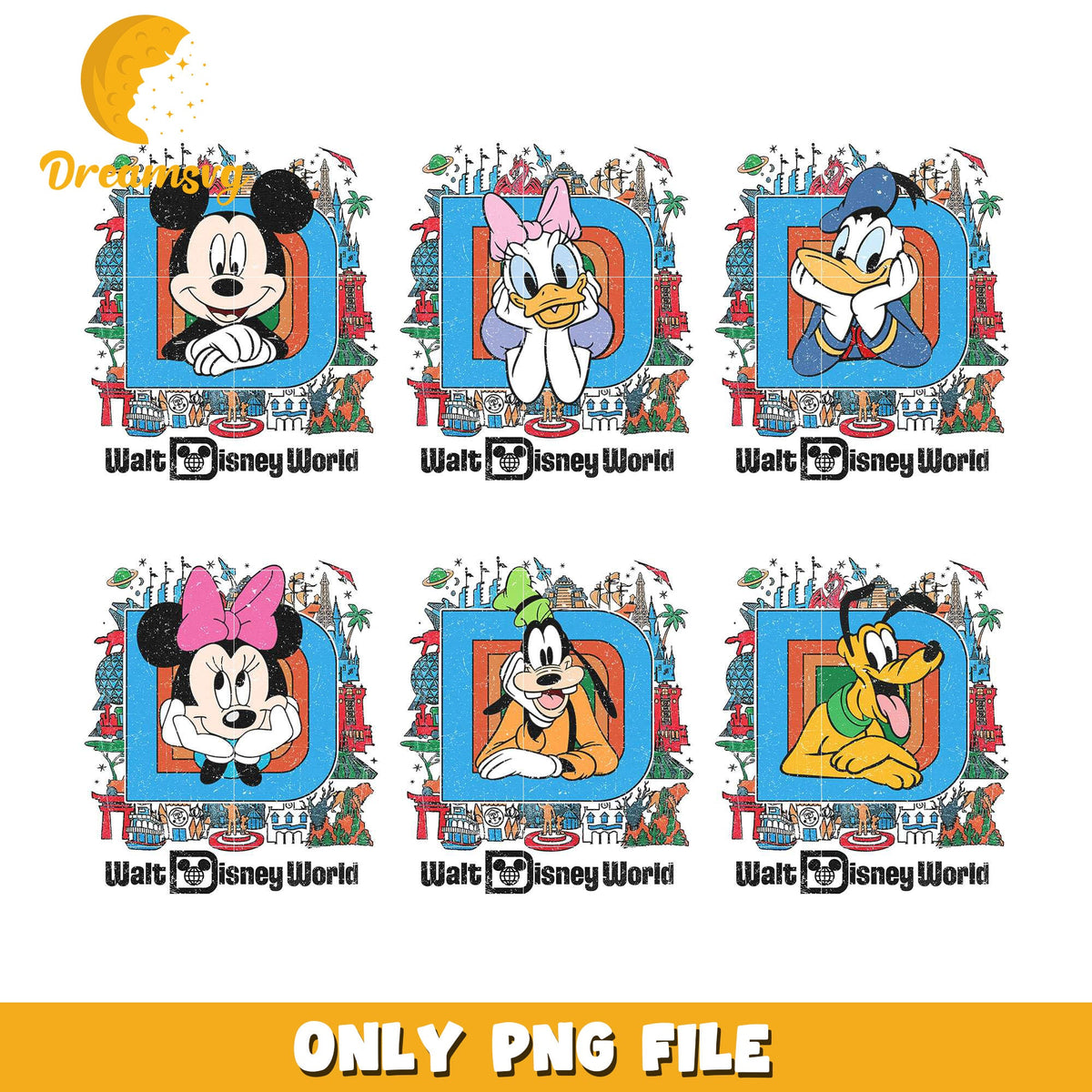 Mickey friends walt disney world bundle png, disney world png