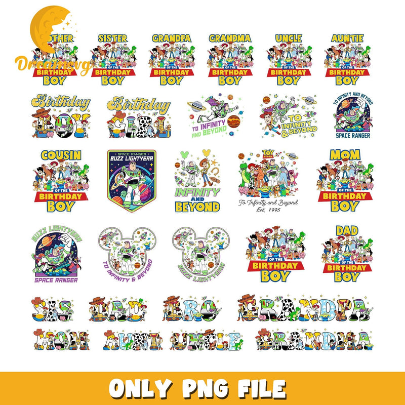 Toy story birthday boy design bundle png, toy story birthday png