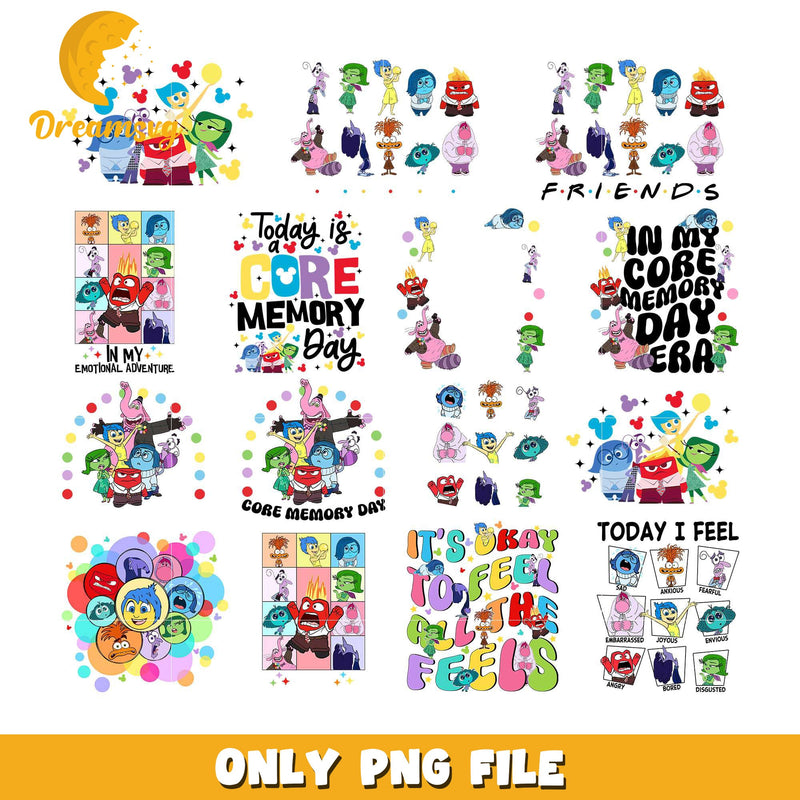 Inside out 2 characters friends bundle png, Inside out 2 png