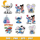Disney stitch with castle bundle svg, cute disney stitch svg