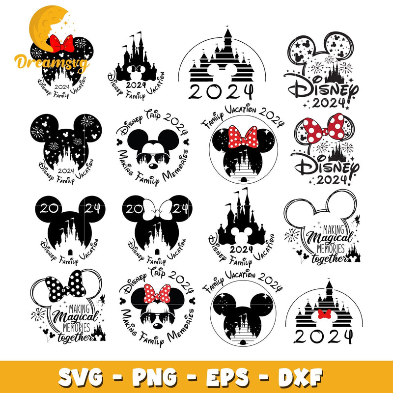 Mickey ears family vacation 2024 bundle svg, disney family svg