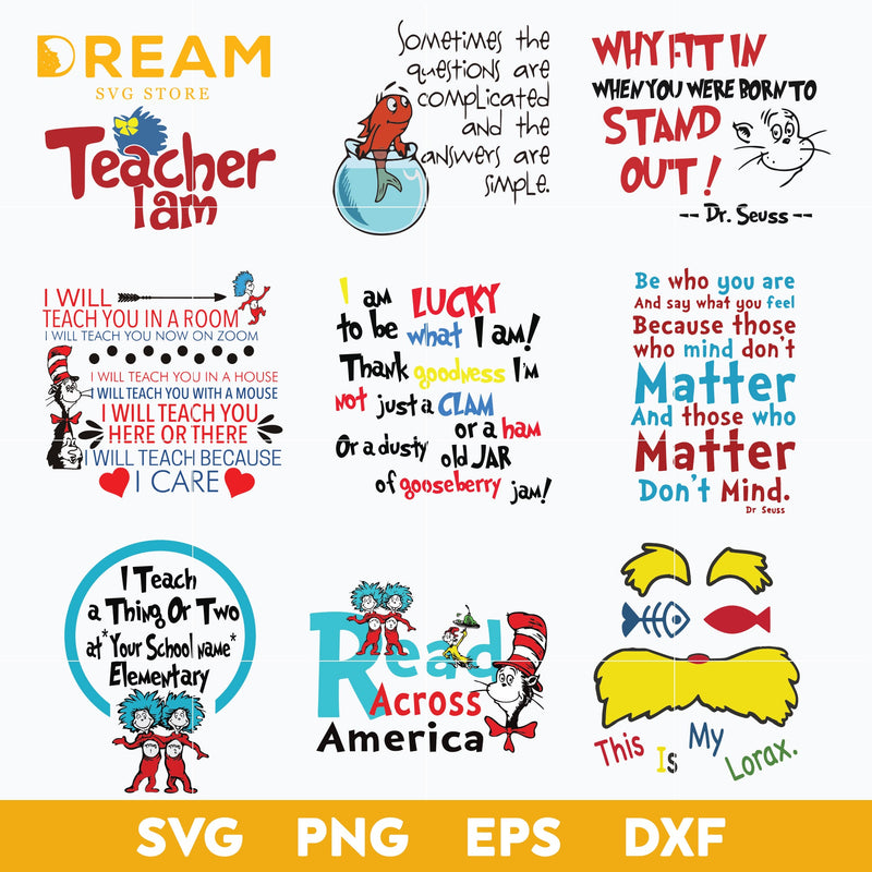 Dr seuss bundle svg, dr seuss svg, dr seuss quotes, digital file DR03012110L