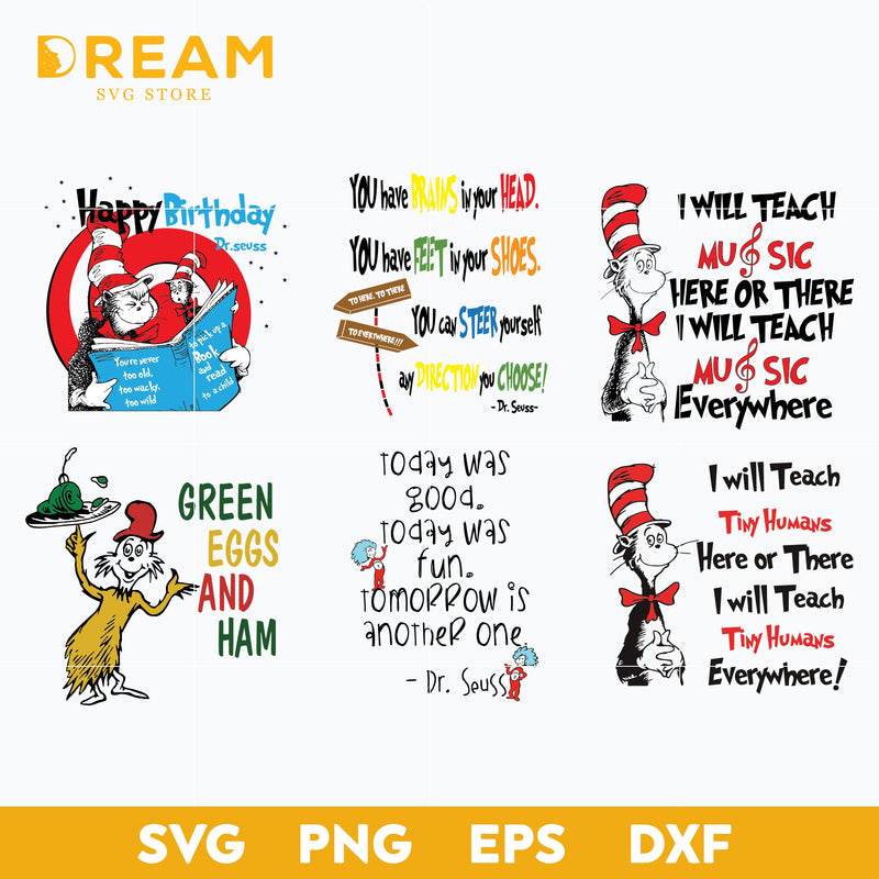 Dr seuss bundle svg, dr seuss svg, dr seuss quotes, digital file DR0301219L