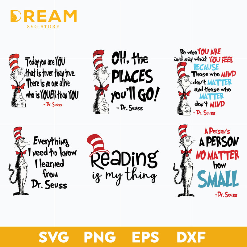 Dr seuss bundle svg, dr seuss svg, dr seuss quotes, digital file DR0301214L