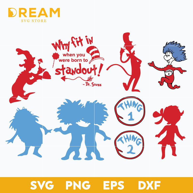 Dr seuss bundle svg, dr seuss svg, dr seuss quotes, digital file DR0301217L