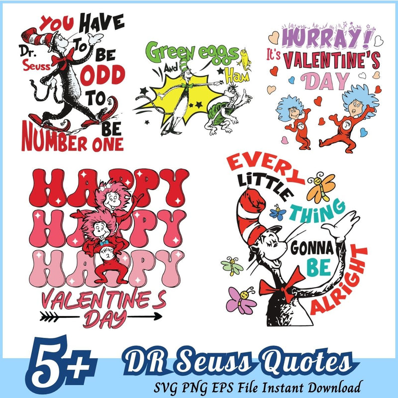 Dr Seuss Quotes Bundle SVG 5+ The Thing SVG PNG EPS Instant Download