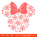 Daisies Minnie Svg, Mickey Head Svg, Minnie Mouse Svg, Disney Svg, Cricut, Silhouette Vector Cut File