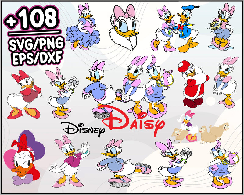 Daisy Duck SVG Bundle, daisy duck cricut, daisy duck layered svg, digital file