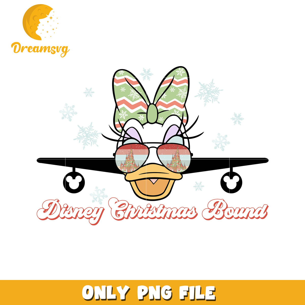 Daisy disney christmas bound png, disney cozy png, holiday glow png