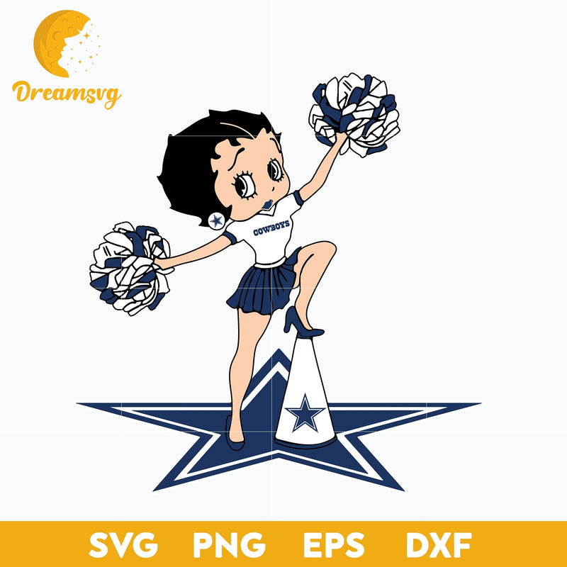 Dallas Cowboys Betty Boop Cheerleader Nfl Svg, Dallas Cowboys Svg, Sport Svg, Nfl Svg, Png, Dxf, Eps Digital File.