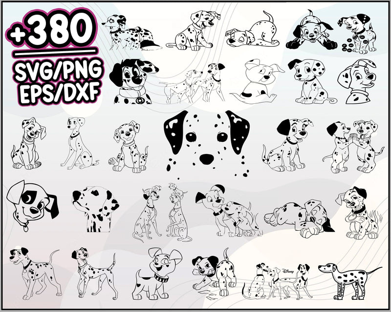 380+ 101 Dalmatians Svg Bundle, dalmatians svg, dog svg, Dalmatians Svg, Cartoon svg, png, dxf, eps digital file