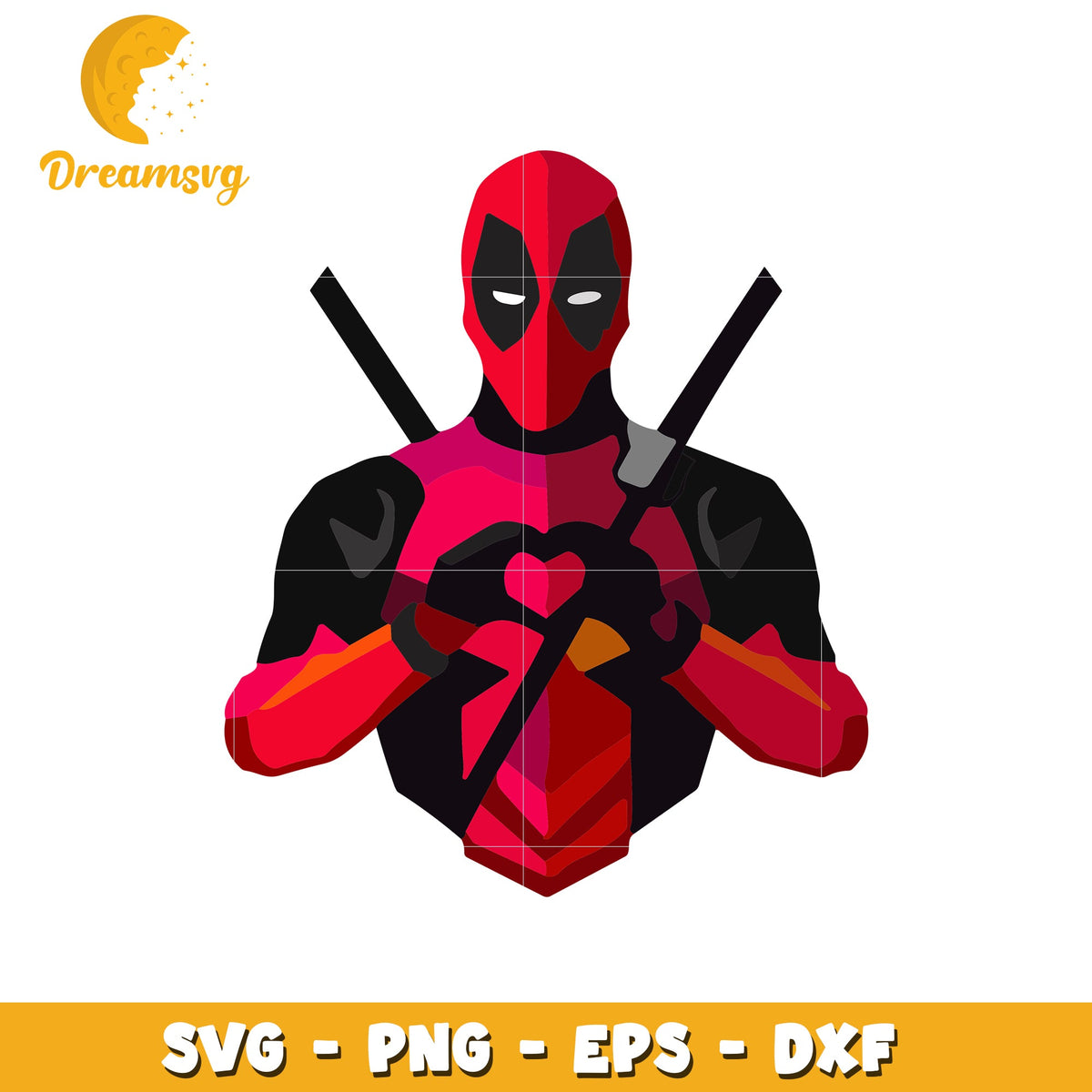 Deadpool Heart PNG, SVG, EPS, DXF Files