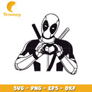 Deadpool Heart SVG Cut File