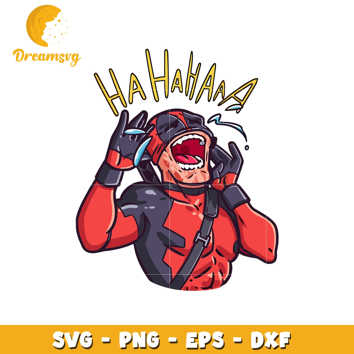 Deadpool Laughing SVG PNG EPS DXF Cut File