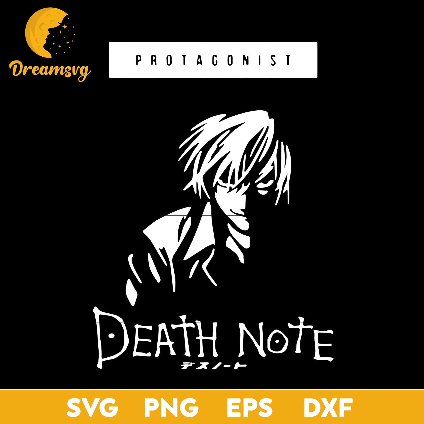 Death Note Svg, Japanese Manga Svg, Light Yagami Svg, Manga Svg, Yagami Death Note Svg, file for cricut, Anime svg, png, eps, dxf digital download