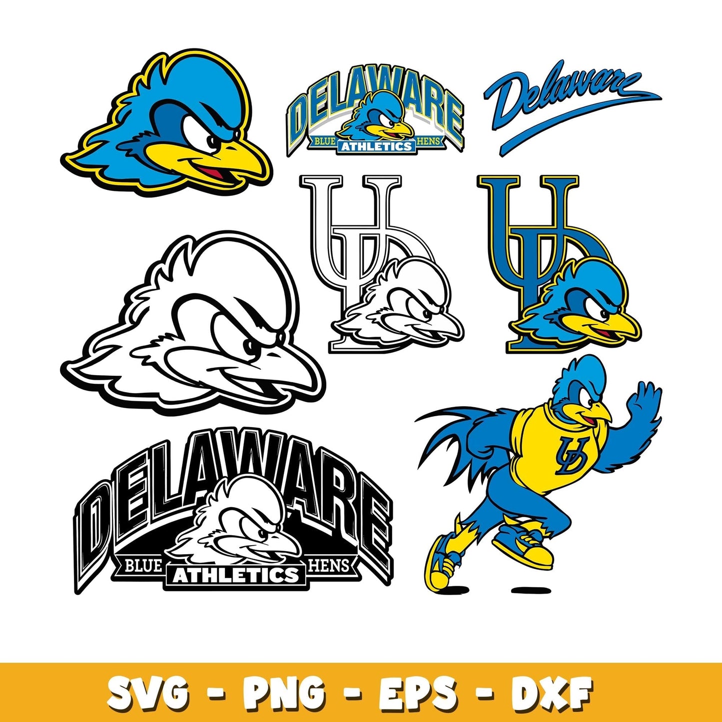 Delaware Blue Hens Bundle svg, Delaware Blue Hens logo svg, ncaa svg