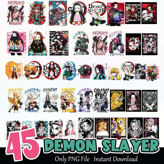 Demon Slayer PNG Bundle Sublimation Instant Download