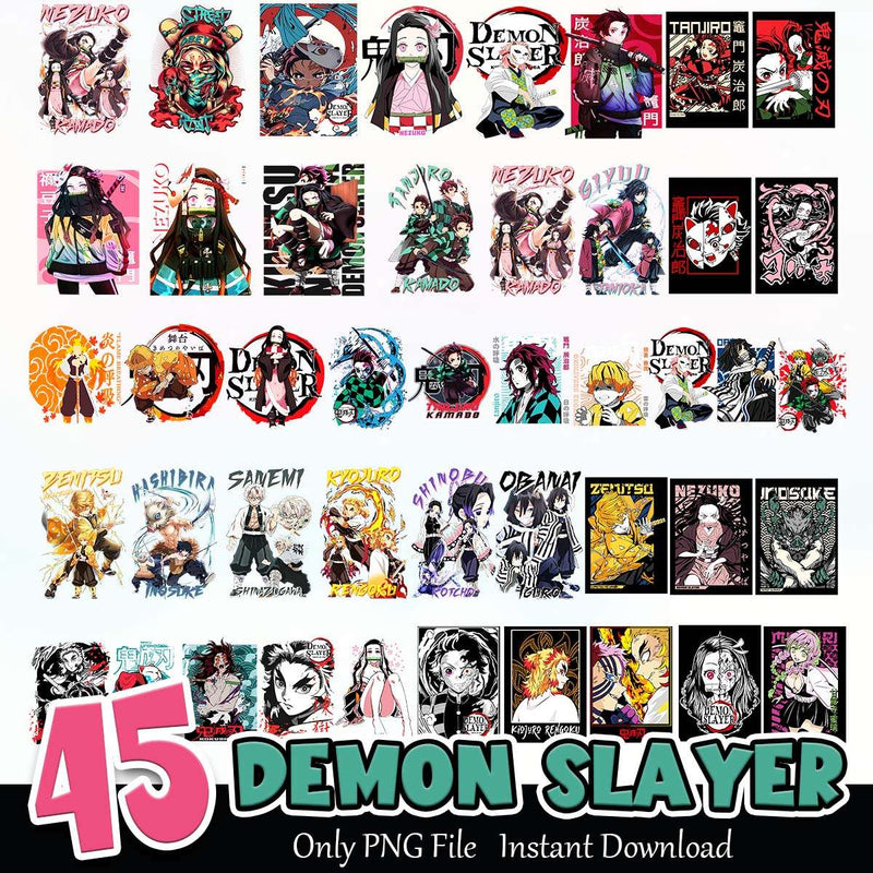 Demon Slayer PNG Bundle Sublimation Instant Download