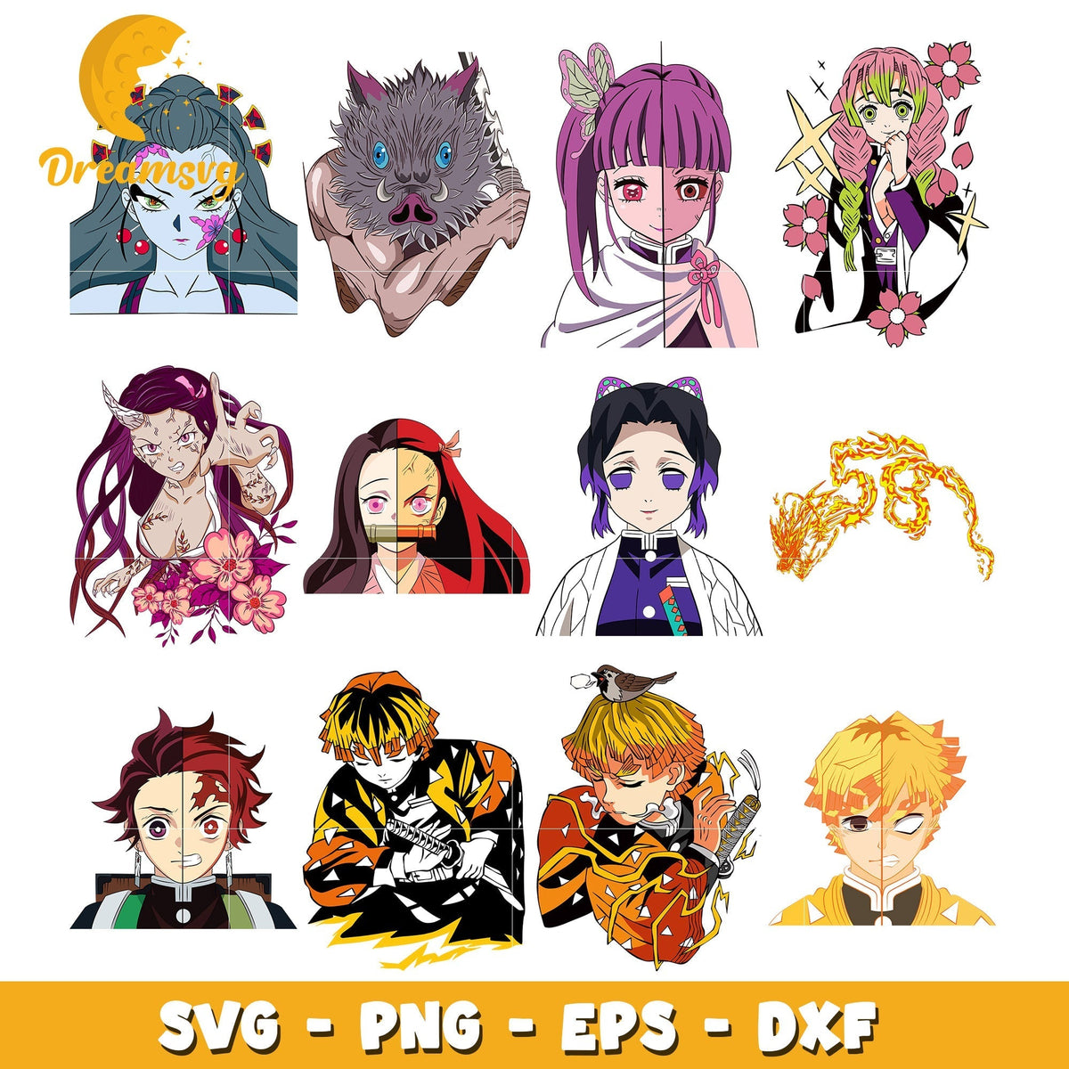 Demon slayer characters bundle svg, kimetsu no yaiba anime svg