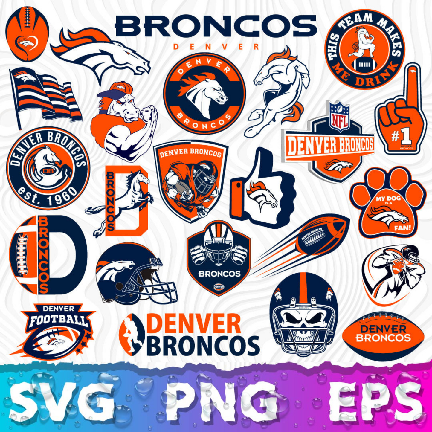 Denver Broncos Logo SVG, Denver Broncos PNG Logo Transparent, SVG Cut Files For Cricut / Silhouette