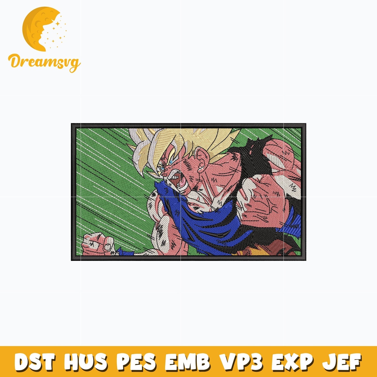 Goku super saiyan embroidery design