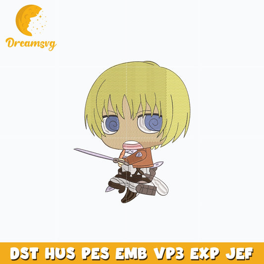 Armin arlert chibi embroidery design