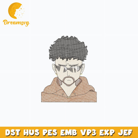 Bad Bunny embroidery design