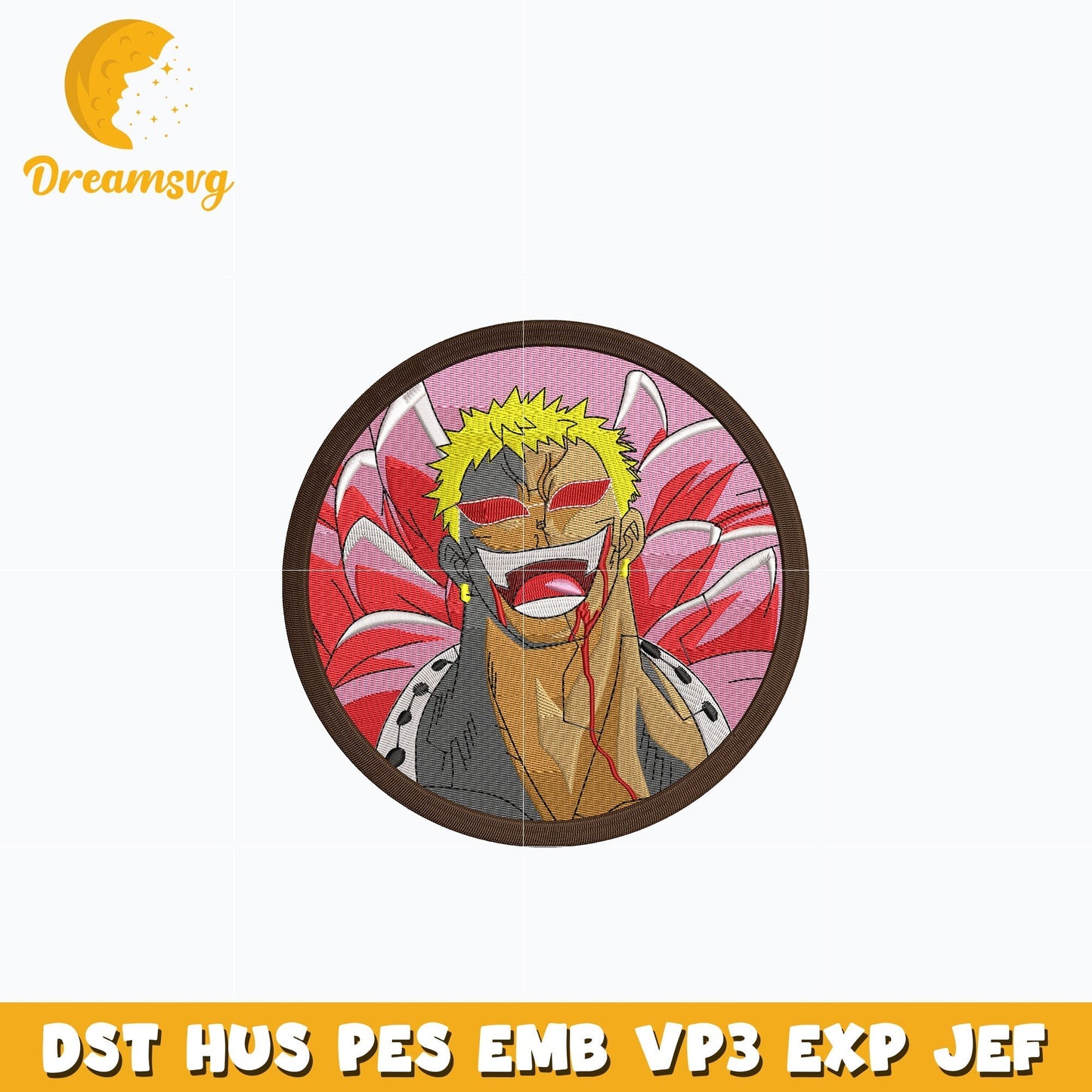 Doflamingo laugh embroidery design