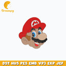 Mario head embroidery design