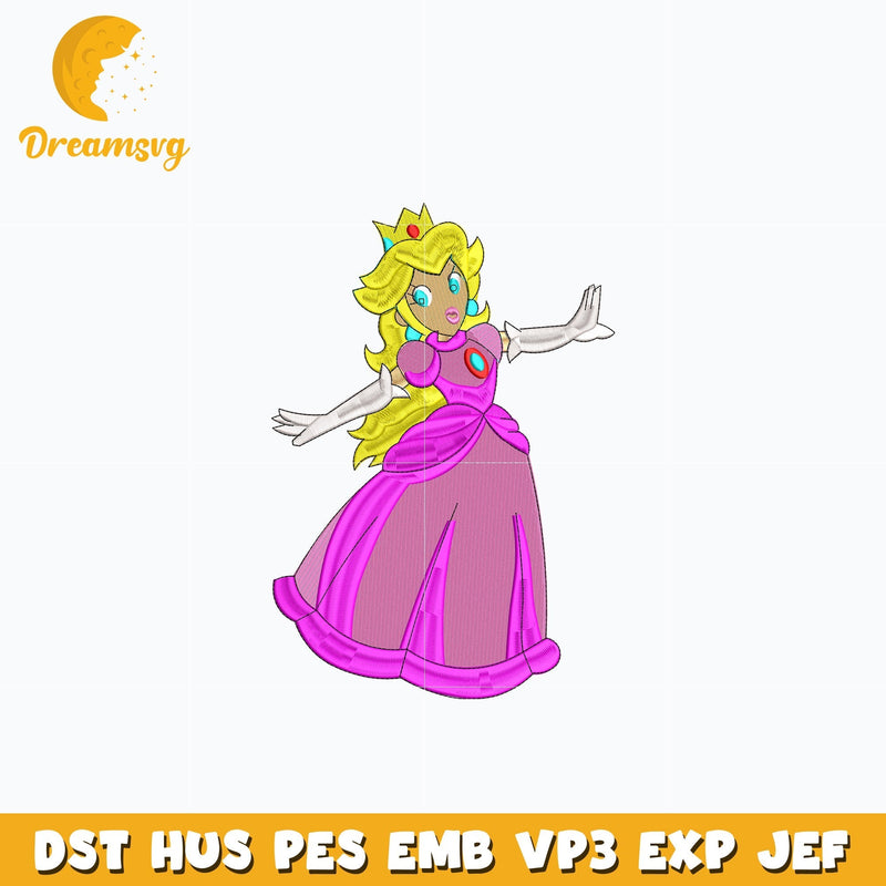 Princess Peach embroidery design