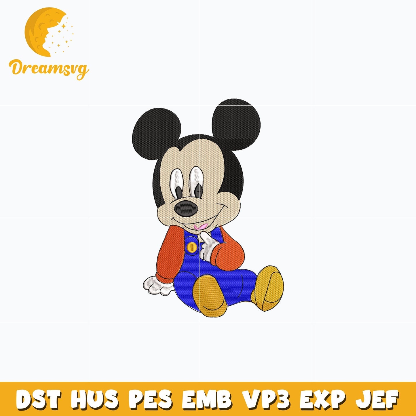 Mickey mouse baby embroidery design
