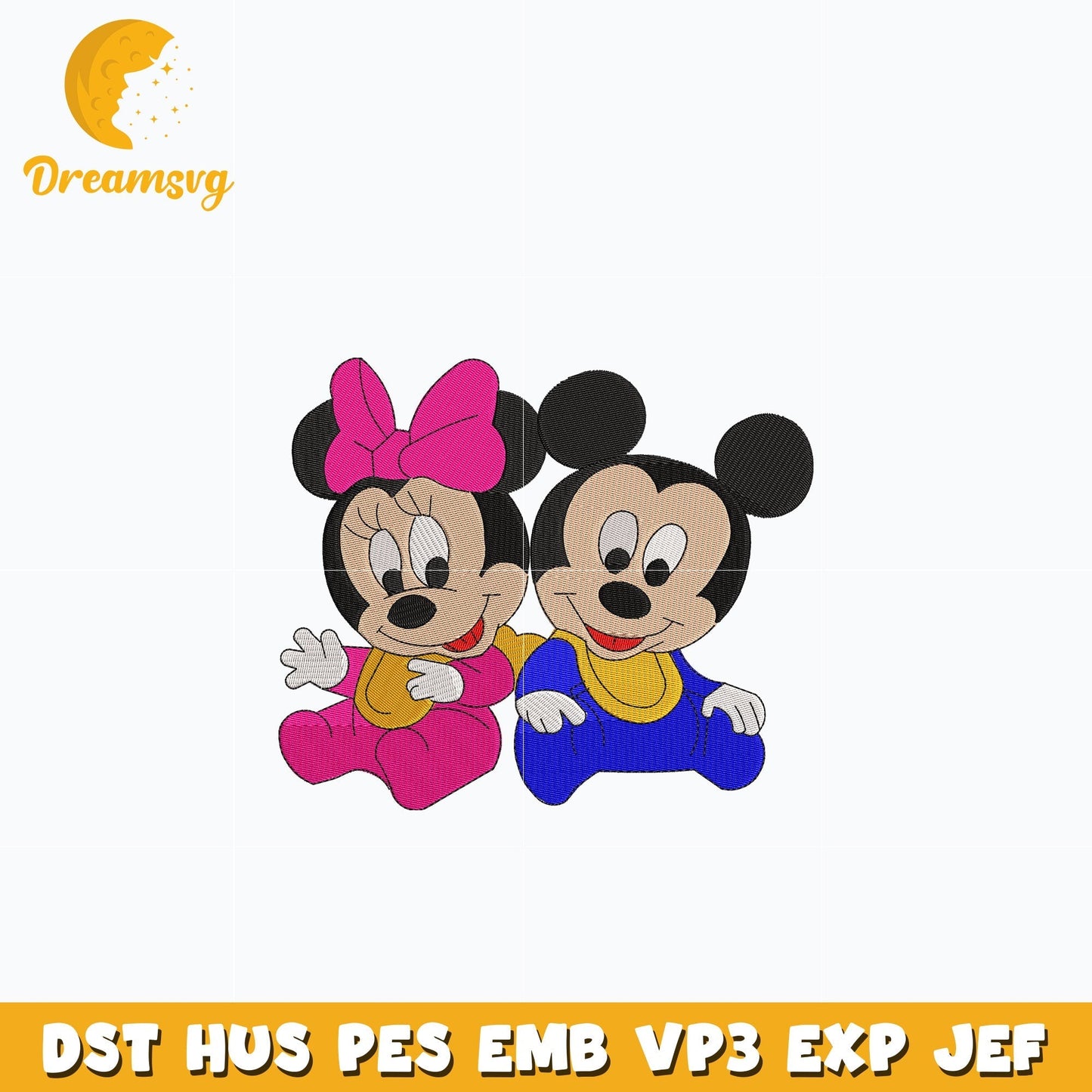 Mickey Minnie mouse baby disney embroidery design