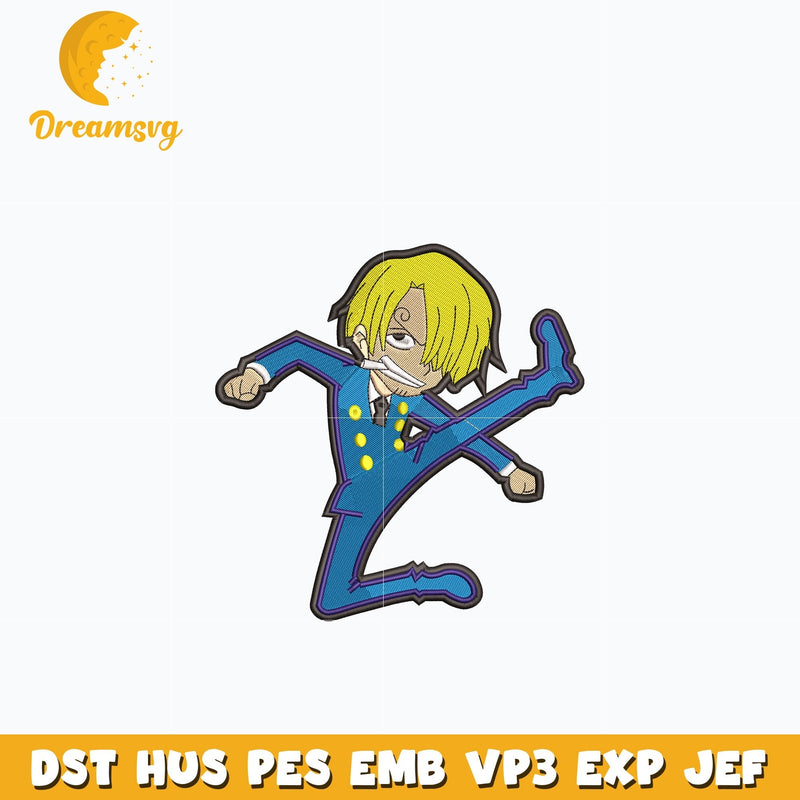 Sanji chibi embroidery design