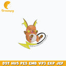 Raichu Pokemon embroidery design