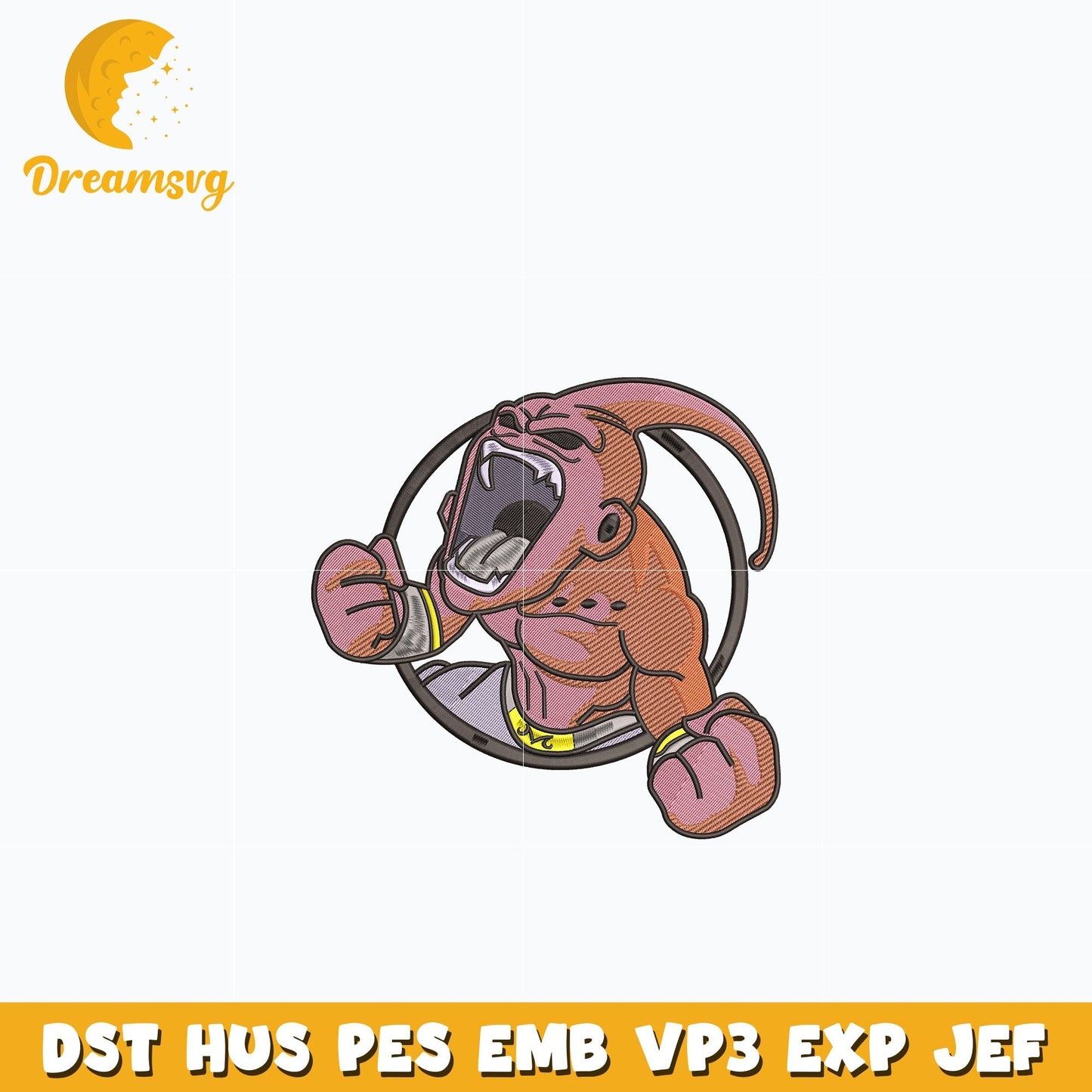 Buu majin embroidery design