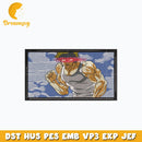 Baki angry eyes embroidery design