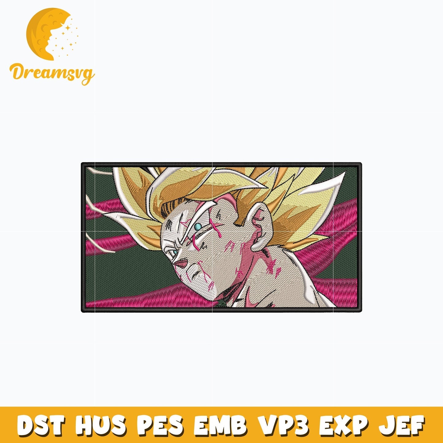 Goku ssj box embroidery design