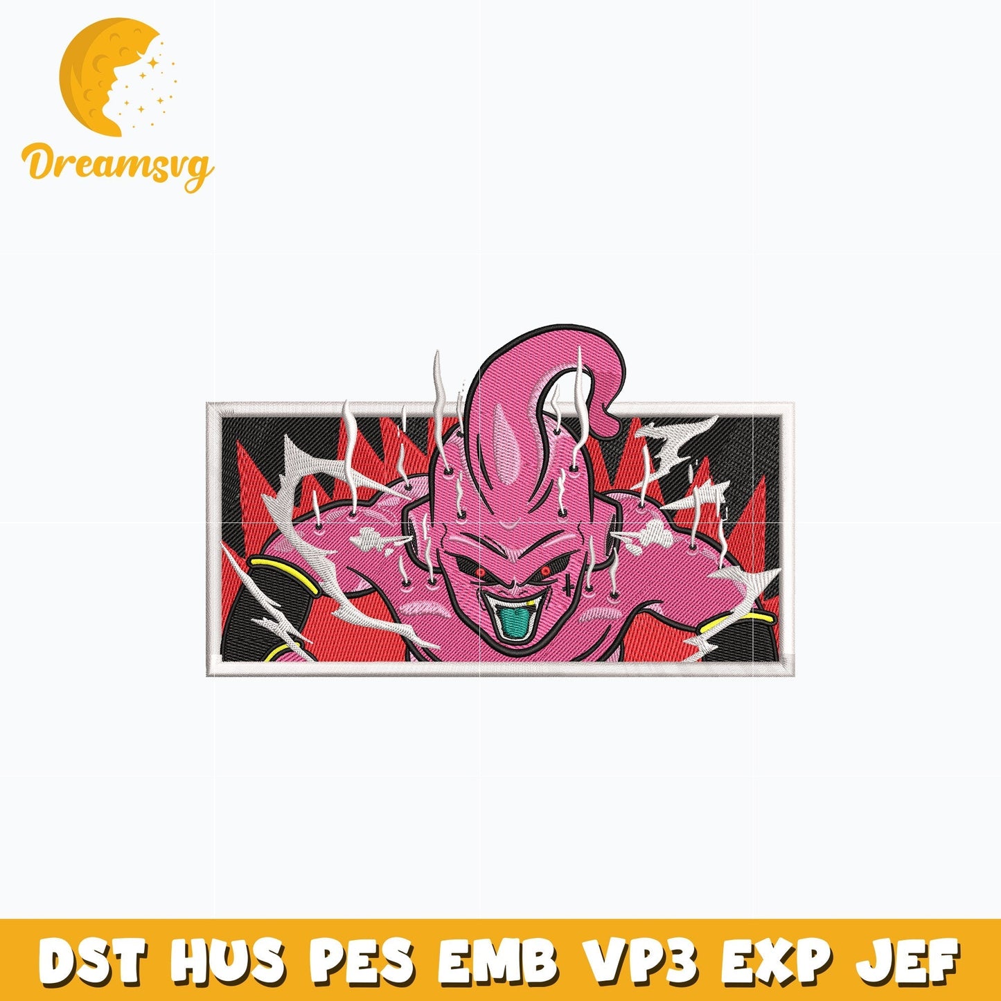 Majin Buu anime embroidery design