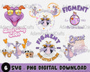 Disney Figment Png, Retro Dis-Ney World Png, Figment The Dragon png