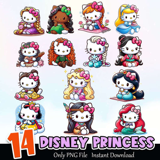Disney Princess PNG Bundle Sublimation Instant Download