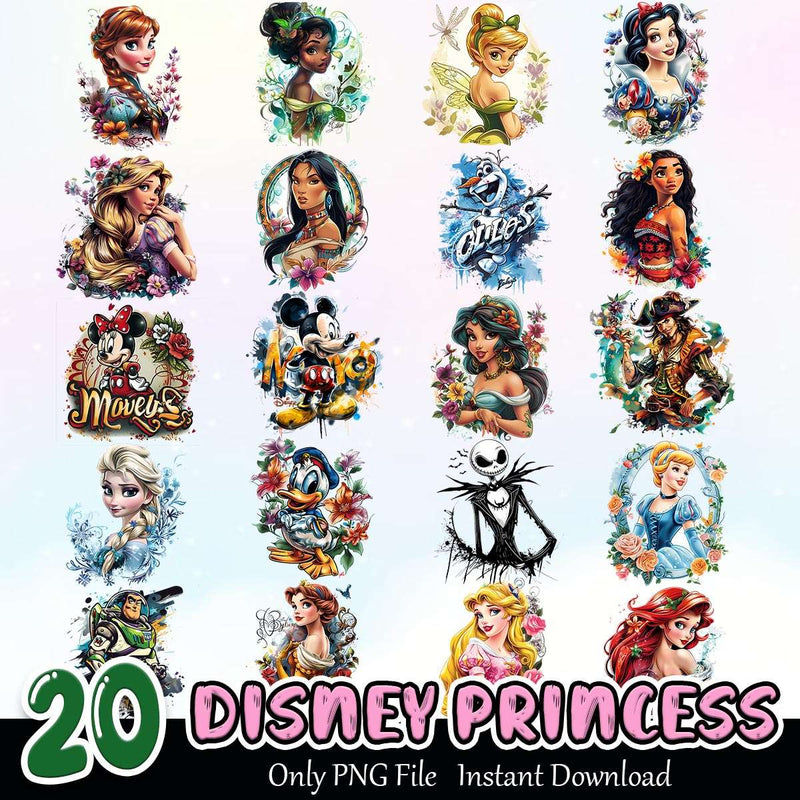 Punk Disney Princess PNG Bundle Instant Download