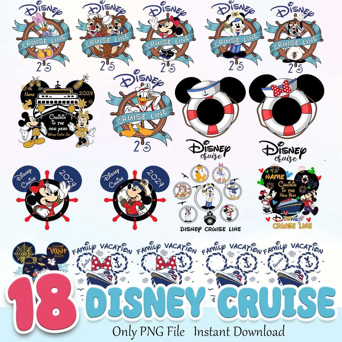 Disney Cruise Bundle PNG 18+Cruise Trip 2024 PNG Instant Download
